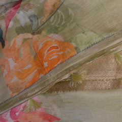 Mashroo silk light green with jari boarder