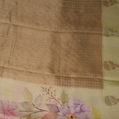 Mashroo silk light green saree with flower motifs
