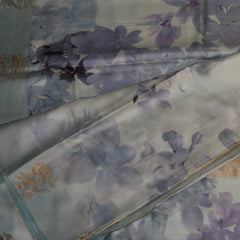 Mashroo silk sky blue saree with jari bird motifs