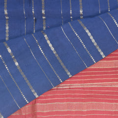Semi Georgette navy blue saree with jari boarder
