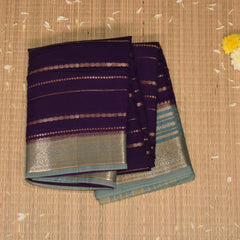 Semi Georgette navy blue saree with jari boarder