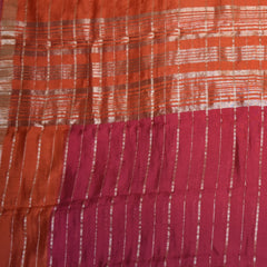 Semi Georgette rani pink saree with jari boarder