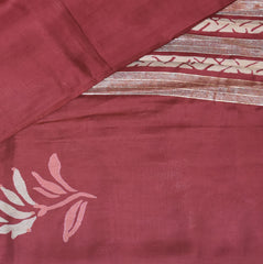 Soft tussar maroon saree with jari boarder