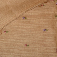 Jute silk  half white saree