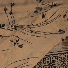 Semi Silk Cotton Cream saree with jari boarder