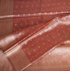Semi Tissue peach saree with jari boarder