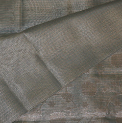 Semi Organza Ash saree with jari boarder