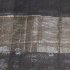 Semi Cotton Silk grey saree with jari boarder