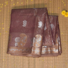 Semi Silk Cotton Baby pink saree with jari boarder