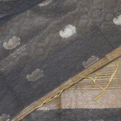 Semi Silk Cotton Blue saree with jari boarder