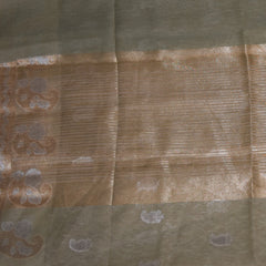 Semi Silk Cotton Green Saree with jari boarder