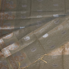 Semi Silk Cotton Green Saree with jari boarder