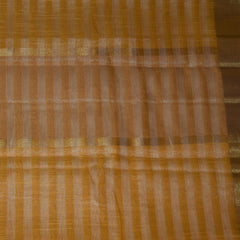 Semi Organga Silk  Yellow saree with gold jari boarder