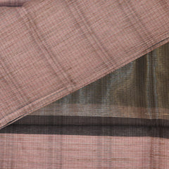 Jute silk pink saree with jari boarder