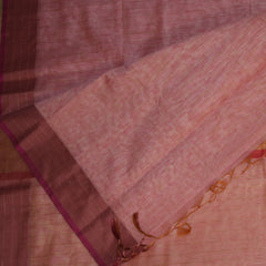 Silk cotton pink saree with jari boarder