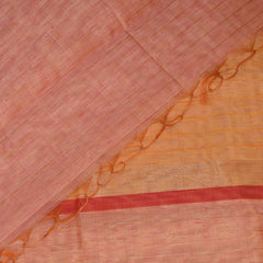 Silk cotton pink saree with jari boarder