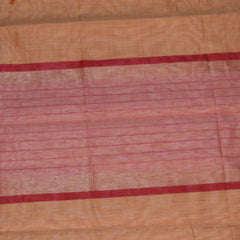 Silk Cotton orange saree with jari boader