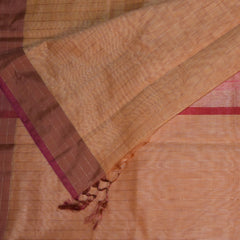 Silk Cotton orange saree with jari boader