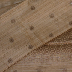 Semi Silk Cotton Cream saree with jari boarder