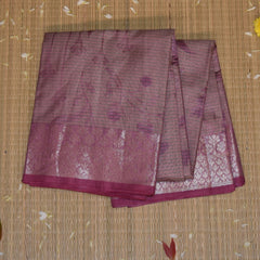 Semi Silk Cotton pink saree with jari boarder