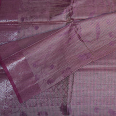 Semi Silk Cotton pink saree with jari boarder