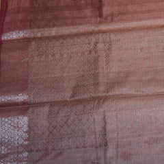 Semi Silk Cotton Peach saree with jari work