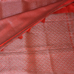 Semi Silk Red saree with jari boarder