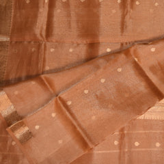 Tissue 3525.Rs-11450 Orange saree with jari border