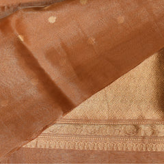 Tissue 3525.Rs-11450 Orange saree with jari border