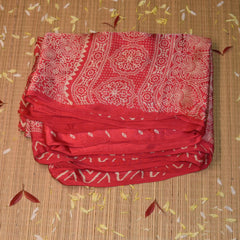 modal silk ajrak pink saree with floral print
