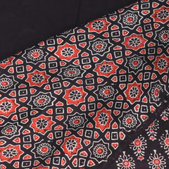 modal silk ajrak Choclate saree with floral print