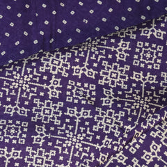 Modal semi silk Purple saree with floral print