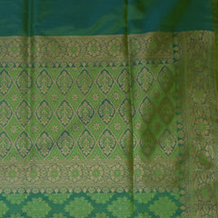 Banarasi Green Saree Jari Border Pure Silk with Blouse