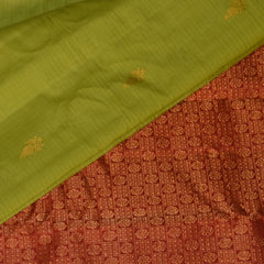 Gadwal pure silk Parrot green saree with jari boarder