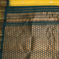 Gadwal pure silk lemon yellow saree with jari boarder