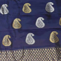 Gadwal pure silk Navy blue saree with jari boarder