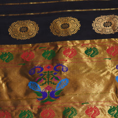 Gadwal pure silk Dark brown saree with jari boarder