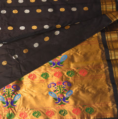 Gadwal pure silk Dark brown saree with jari boarder