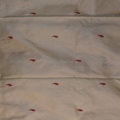 Gadwal pure silk half white saree with paithani pallu and jari boarder