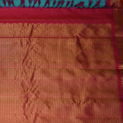 Gadwal pure silk sky blue saree with jari boarder