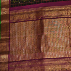 Gadwal pure silk dark brown saree with jari boarder