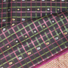 Gadwal pure silk dark brown saree with jari boarder