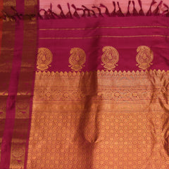 Gadwal pure silk pink saree with jari boarder