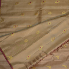 Gadwal pure silk cream colour saree