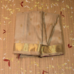 Gadwal pure silk cream saree with jari boarder