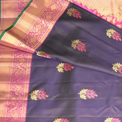 Gadwal pure silk purple saree with jari boarder