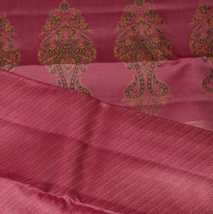 Kanchivaram Pure silk Pink saree with meenakari boarder