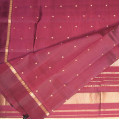 Kanchipuram pure silk Magenta saree with jari boarder