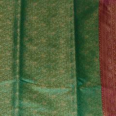 Banarasi Green Saree With Pink Thread Work Boarder, with Blouse
