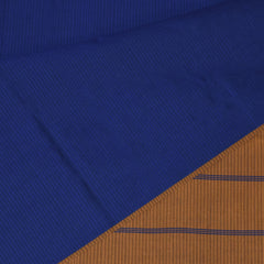 Kanchi Semi  Cotton Silk Blue saree with Jari boarder